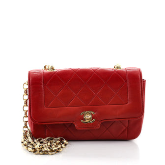 Chanel Vintage CC Chain Flap Bag Quilted Lambskin Mini