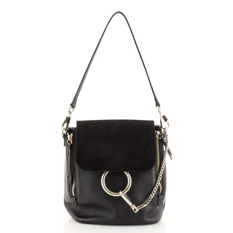 Chloe Faye Backpack Leather and Suede Small