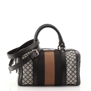 Gucci Vintage Web Boston Bag Diamante Canvas Small