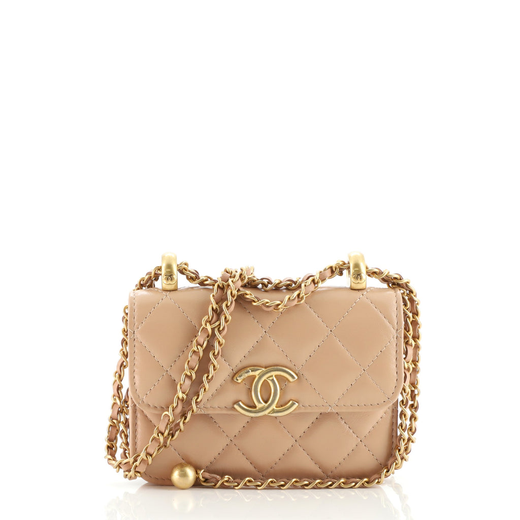Chanel Fuchsia Pink Classic Quilted Patent Wallet On Chain (WOC