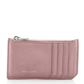 Saint Laurent Fragment Zip Card Holder Leather