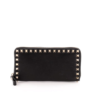 Valentino Rockstud Zip Around Wallet Leather