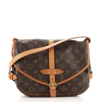 Louis Vuitton Saumur Handbag Monogram Canvas 30