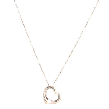 Tiffany & Co. Elsa Peretti Open Heart Pendant Necklace Sterling Silver 16mm