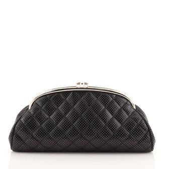 Chanel Golden Class O Case Clutch Quilted Caviar Medium