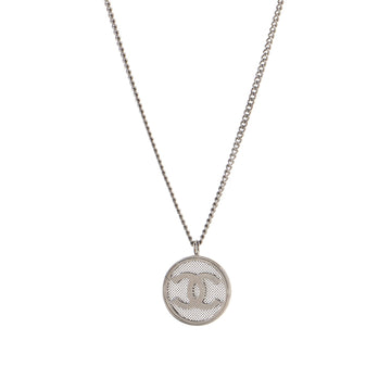 Chanel Round CC Tag Pendant Necklace Metal