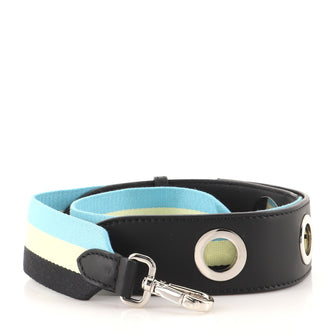 Fendi Strap You Shoulder Strap Canvas with Grommet Embellished Leather