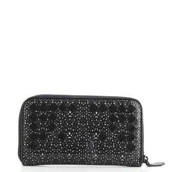 Bottega Veneta Zip Around Wallet Laser Cut Leather with Intrecciato Detail Long