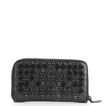 Bottega Veneta Zip Around Wallet Laser Cut Leather with Intrecciato Detail Long