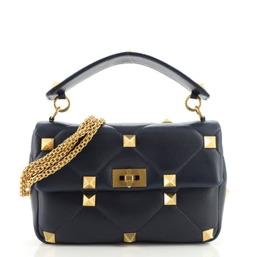 Valentino Roman Stud Flap Bag Quilted Leather Large