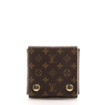 Louis Vuitton Monogram Canvas Folding Jewelry Roll Case Brown