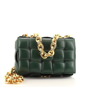 Bottega Veneta Cassette Chain Crossbody Bag Padded Maxi Intrecciato Leather