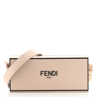 Fendi Logo Horizontal Box Crossbody Bag Leather