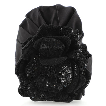 Gucci Flower Turban Hat Silk with Sequin Embellished Applique