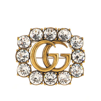 Gucci Crystal Frame GG Brooch Metal Medium