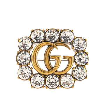 Gucci Crystal Frame GG Brooch Metal Medium
