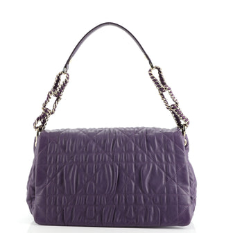 Christian Dior Delidior Chain Shoulder Bag Cannage Quilt Leather Medium