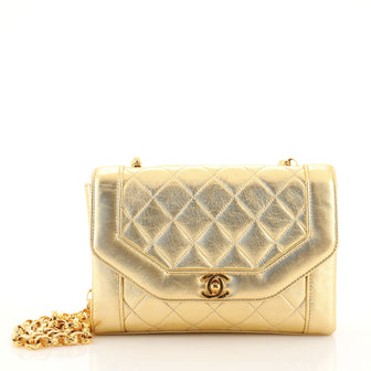 Chanel Vintage CC Chain Flap Bag Quilted Lambskin Small