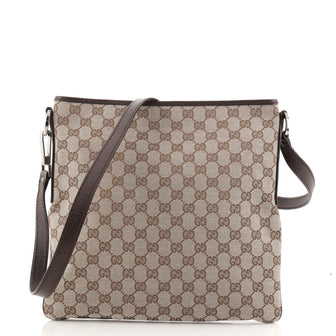 Gucci Flat Messenger Bag GG Canvas Medium