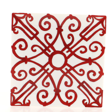Hermes Balcon du Guadalquivir Square Plate Printed Porcelain Medium