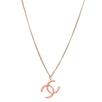 Chanel CC Pendant Necklace Metal with Resin and Crystals