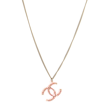 Chanel CC Pendant Necklace Metal with Resin and Crystals