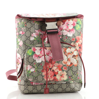 Gucci Buckle Backpack Blooms Print GG Coated Canvas Small