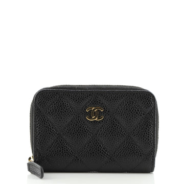 Chanel CC Zip Coin Purse Quilted Caviar Small