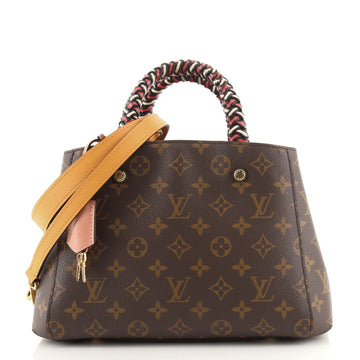Louis Vuitton Braided Handle Montaigne Handbag Monogram Canvas BB