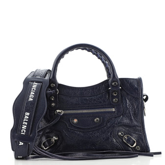 Balenciaga Logo Strap City Classic Studs Bag Leather Mini