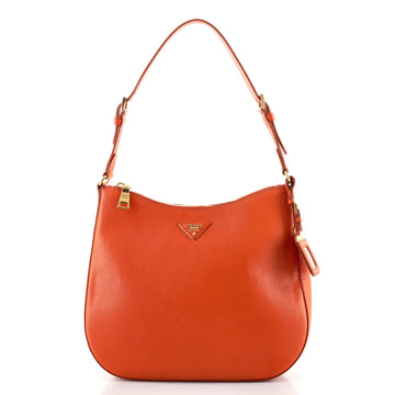 Prada Lux Zip Hobo Saffiano Leather Medium