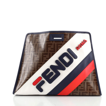 Fendi Mania Logo Peekaboo Defender Zucca Coated Canvas with Inlaid Leather Medium