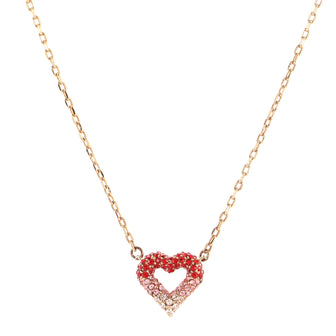 Louis Vuitton LV and V Supple Heart Pendant Necklace Metal and Crystals