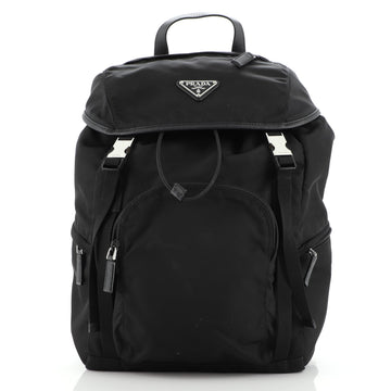 Prada Double Buckle Backpack Tessuto Medium