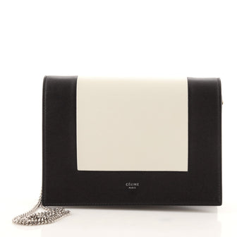Celine Frame Evening Clutch on Chain Leather