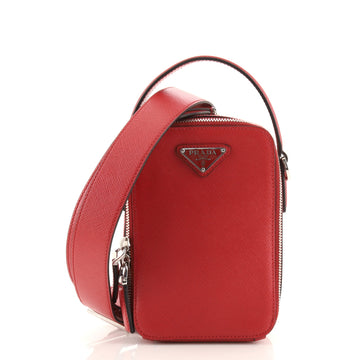 Prada Brique Vertical Crossbody Bag Saffiano Leather Small