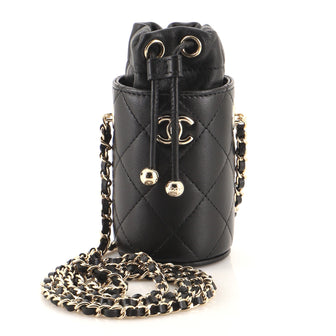 Chanel Drawstring Bucket with Chain Quilted Lambskin Mini