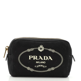Prada Logo Cosmetic Pouch Canvas Mini