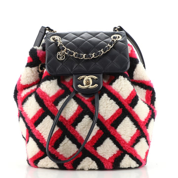 Chanel Urban Spirit Backpack Shearling with Quilted Lambskin Large