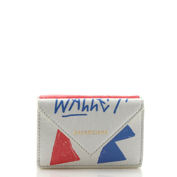 Balenciaga Graffiti Papier Flap Wallet Leather Mini