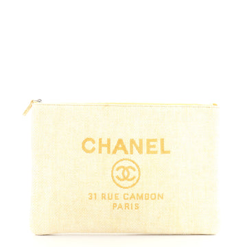 Chanel Deauville Pouch Raffia Large