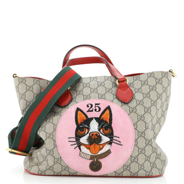 Gucci Convertible Soft Tote GG Coated Canvas with Applique Small