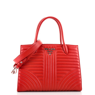 Prada Convertible Open Tote Diagramme Quilted Leather Medium