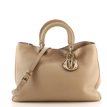 Christian Dior Diorissimo Tote Pebbled Leather Large