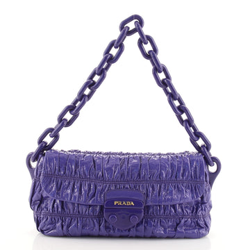 Prada Resin Chain Flap Shoulder Bag Patent Medium