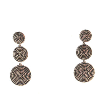 David Yurman Cable Coil Triple Drop Earrings Sterling Silver