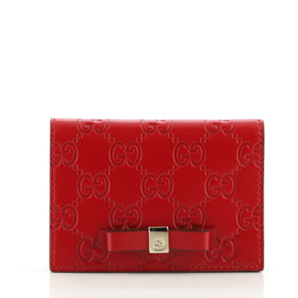 Gucci Bow Train Card Case Guccissima Leather
