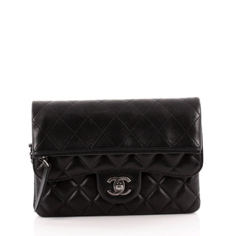 Chanel Chain Double Flap Bag Quilted Lambskin Mini