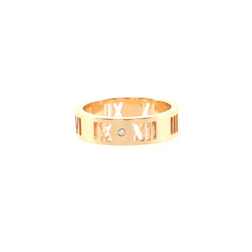 Tiffany & Co. Atlas Pierced Ring 18K Rose Gold and Diamonds 5mm