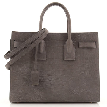 Saint Laurent Sac de Jour NM Bag Crocodile Embossed Nubuck Small